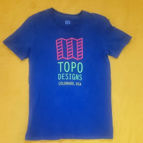 Topo Designs Blue Graphic T-Shirt - Picture 1 of 4
